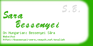 sara bessenyei business card